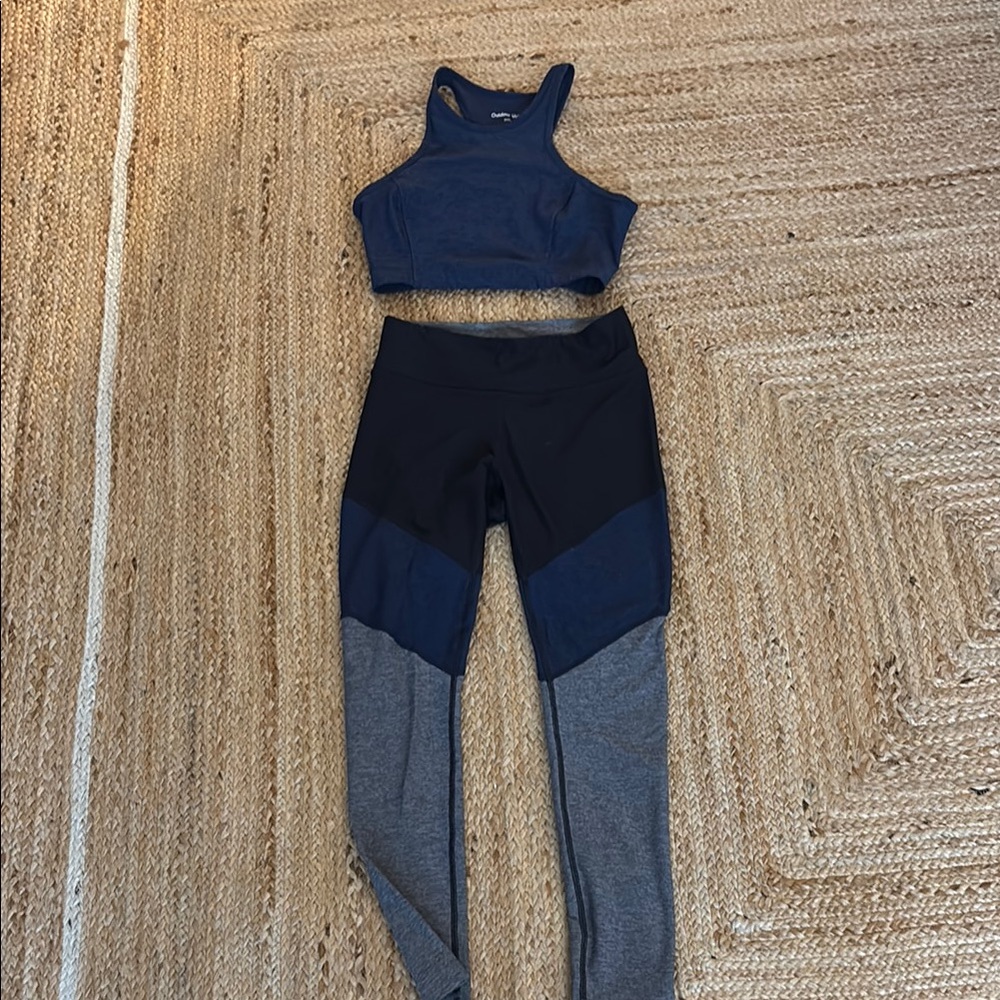 FULL SET Outdoor Voices Women's Blue and Gray Activewear Set